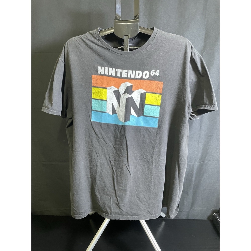 Nintendo 64 Black Logo Video Game Casual T-shirt - Adults Size 2XL